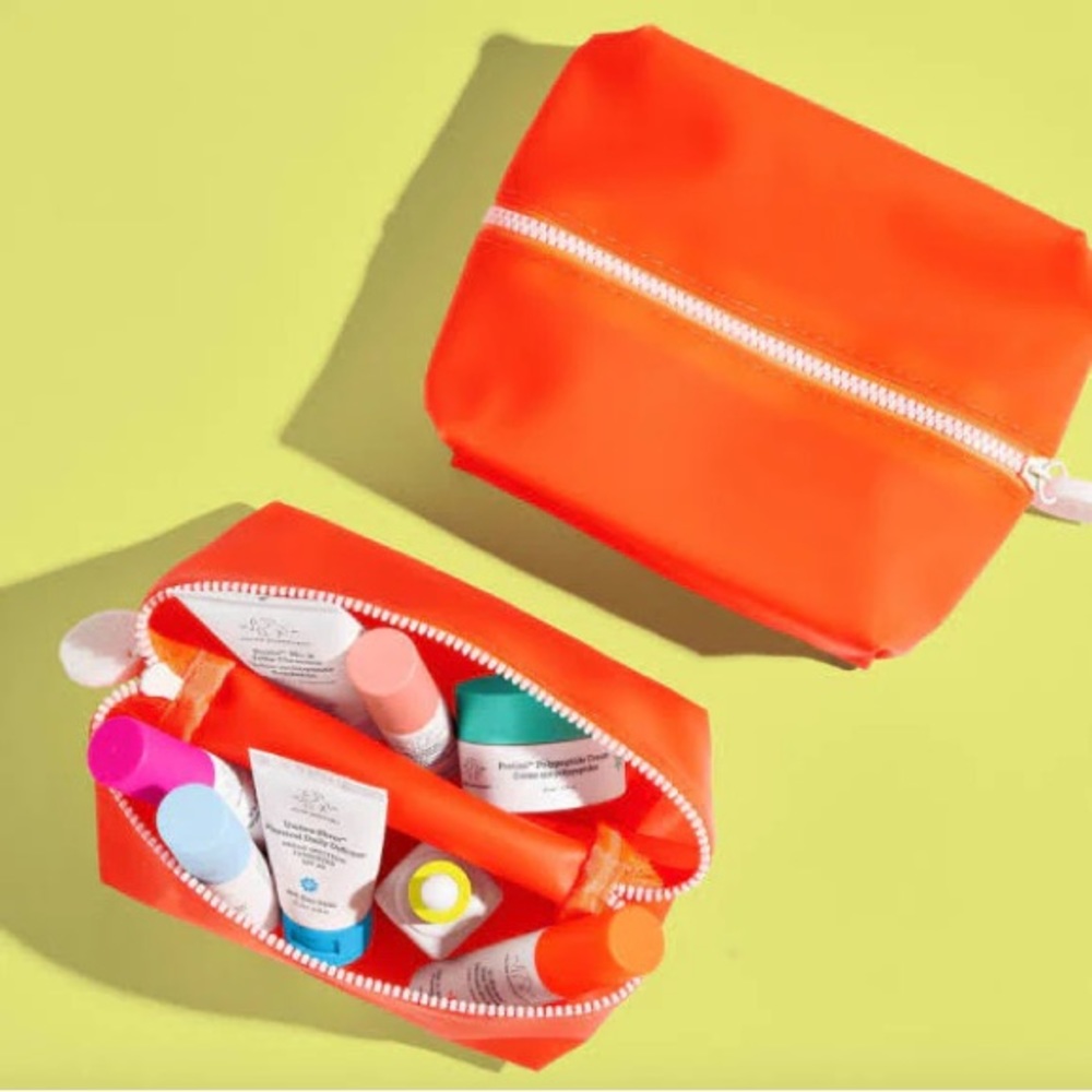 Drunk Elephant Orange Cosmetic Bag